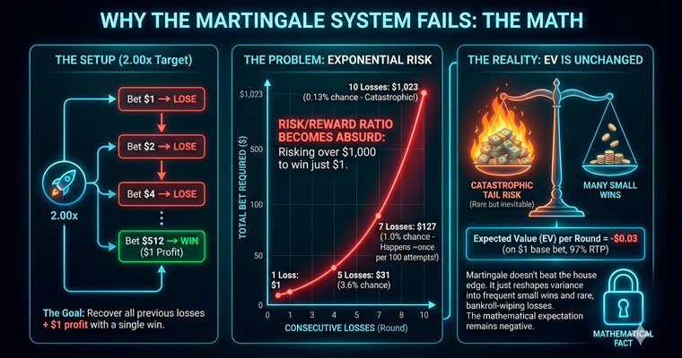 Why the martingale system fails